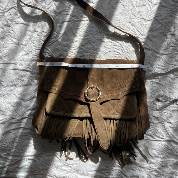 Zara brown suede fringe purse - Picture 9 of 11